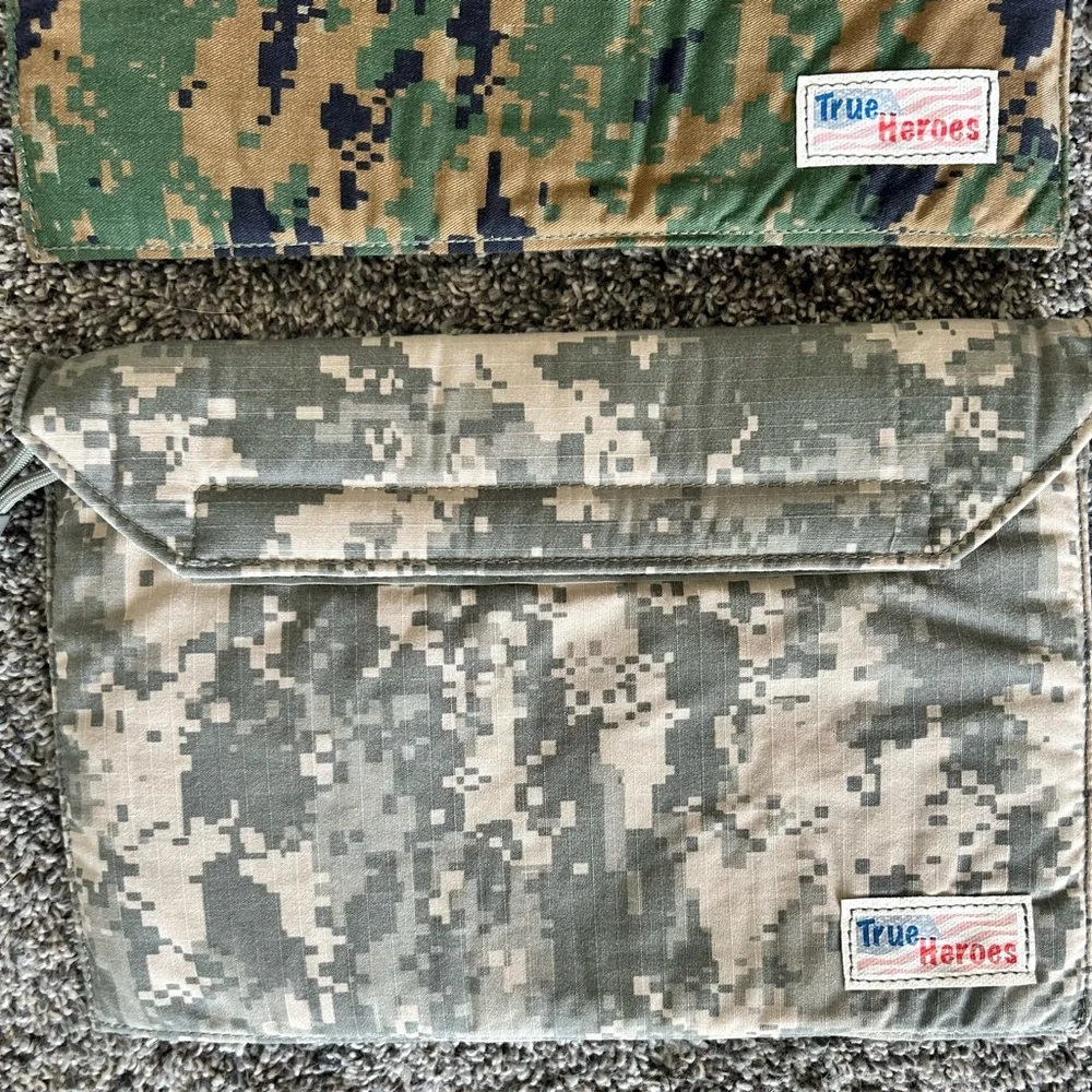Set of 4‎ Military Canvas Envelope Pouches for Electronic Dev - Camo, Olive, Tan